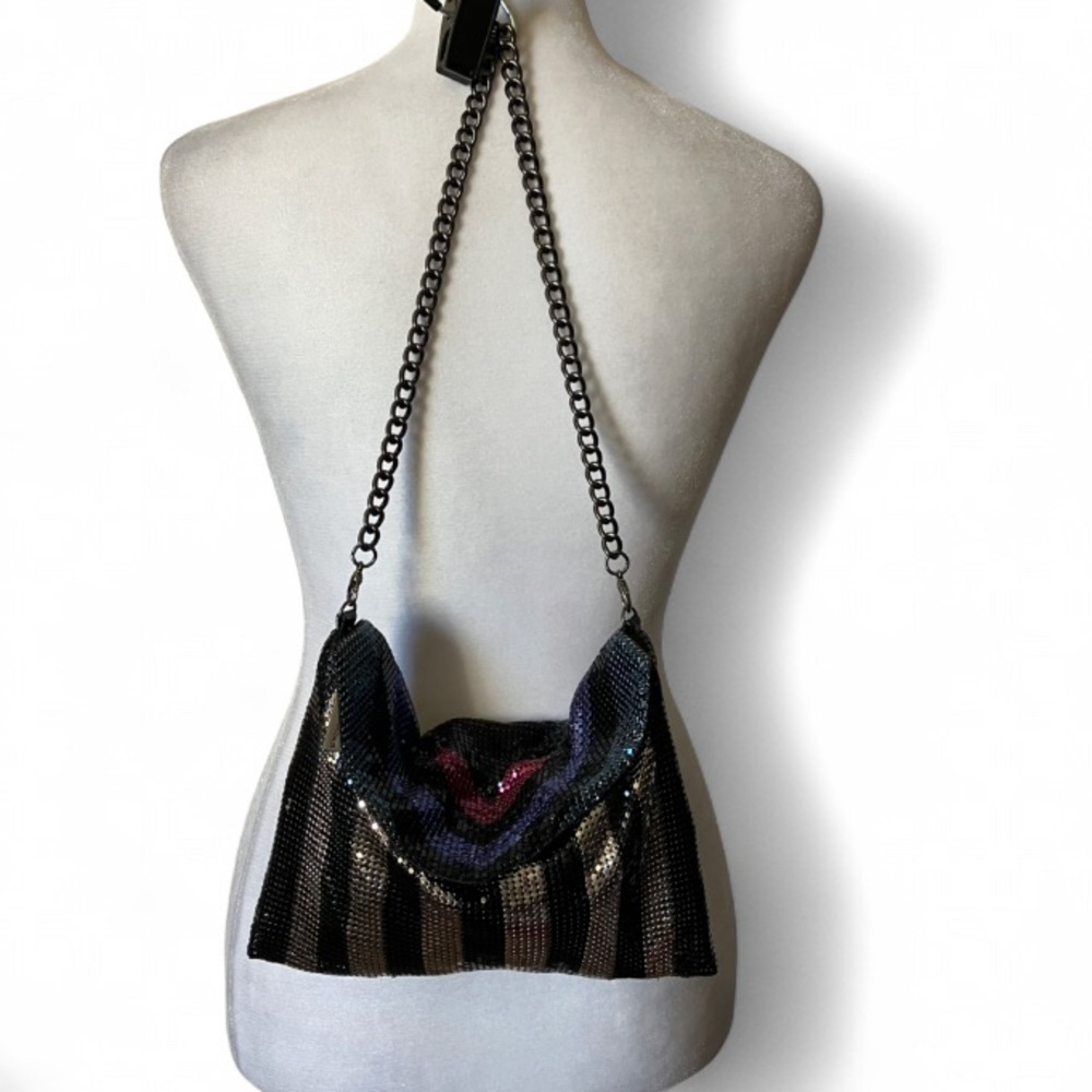 Whiting and Davis Chainmail Mesh Art Deco-inspired Chevron Metallic Evening Bag - Picture 5 of 13